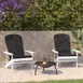Flash Furniture 2-JJ-C14501-CSNGY-WH-GG Charlestown Adirondack Chair, All-Weather Poly Resin Wood, White with Gray Cushions, Set 2 image