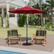 Flash Furniture GM-402003-UB19B-RED-GG 9 ft Round Patio Umbrella, Red Polyester, Aluminum Pole, Crank Lift 2 image