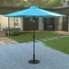 Flash Furniture GM-402003-UB19B-TL-GG 9ft Round Patio Umbrella, Teal Polyester Fabric, Aluminum Pole, Crank Lift, Tilt 2 image