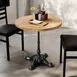 Flash Furniture GSF-RD30-NAT-SDAT2222-GG 30" Round Beech Wood Butcher Block Table Top, Natural Finish, Black Cast Iron Base 2 image