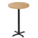 Flash Furniture GSF-RD30-NAT-T2222B-GG 30" Round Beech Wood Butcher Block Table Top, Natural Finish, Black Cast Iron X-Base 1 image