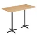 Flash Furniture GSF-REC3060-NAT-T2222B-GG 30x60 Rectangular Beech Wood Butcher Block Table Top, Natural Finish, Black Cast Iron Base 1 image