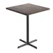 Flash Furniture GSF-SQ36-DKBRN-T3030B-GG 36x36 Square Butcher Block Wood Table Top, Dark Brown, Beech Wood, Black X-Base 1 image