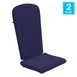 Flash Furniture JJ-CSN14501-BL-2-GG Charlestown Adirondack Chair Cushion, Blue Polyester Fabric, 2" Thick Foam, Rear Elastic Strap, Sold per Set 1 image