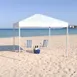 Flash Furniture JJ-GZ1010-WH-GG 10'x10' Pop-up Canopy Tent, White, Water and UV Resistant, Powder Coated Legs 2 image