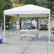 Flash Furniture JJ-GZ10103-WH-GG 10'x10' Pop-up Canopy Tent Set with Folding Bench and Table, White 2 image