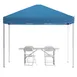 Flash Furniture JJ-GZ10183Z-4LEL3-BLWH-GG Otis 10'x10' Pop-up Canopy Set with 4 Folding Chairs 1 image
