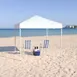 Flash Furniture JJ-GZ88-WH-GG 8'x8' Pop-up Canopy Tent, White, Water and UV Resistant, Powder Coated Legs 2 image