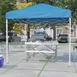 Flash Furniture JJ-GZ88103-BL-GG 8'x8' Blue Pop-up Canopy Tent with Folding Table and Benches Set 2 image