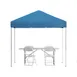 Flash Furniture JJ-GZ88183Z-4LEL3-BLWH-GG 8'x8' Blue Pop-up Canopy Tent with Table and 4 White Folding Chairs Set 1 image