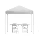 Flash Furniture JJ-GZ88183Z-4LEL3-WHWH-GG 8'x8' White Pop-up Canopy Tent with Table and 4 Chairs Set 1 image