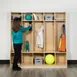 Flash Furniture MK-LCKR001-GG Hercules Wooden 5 Section School Coat Locker with Bench, 48H x 48L 2 image