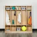Flash Furniture MK-LCKR001-GG Hercules Wooden 5 Section School Coat Locker with Bench, 48H x 48L 1 image