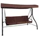 Flash Furniture TLH-007-BN-GG 3-Seat Patio Swing Canopy Hammock, 800 lb. Brown Steel Frame 1 image