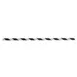 TableCraft Products 100113 - 7-3/4" Paper Straws, 6mm Thick, Black Striped, Wrapped, 500/Pack 1 image