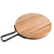 TableCraft 10079 Serving Tray – 10" Round Acacia Wood Paddle, Light Brown, Metal Banding, 3/5" H 1 image