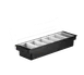 TableCraft 102 Bar Condiment Holder, 19.5" x 6" x 4.25", 6 White Pint Inserts, ABS Plastic, Black 1 image