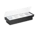 TableCraft 103 4-Compartment Bar Condiment Holder, 19-1/2" x 6" x 4-1/4", Black ABS, 1-1/2 Inserts 1 image