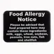 TableCraft Products 10481 - LED Allergy Warning Sign, 9" x 6", White/Black, Wall Mounted 1 image