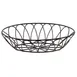 TableCraft Products 10536 - Oval Serving Basket, 9" x 6" x 2.5" Metal, Black Powder Coat Finish 1 image