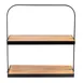 TableCraft Products 10718 - Two-Tier Acacia Display Stand, 17-3/10" x 8" x 18", Black Metal Frame 1 image