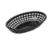 TableCraft 1074BK - Oval Food Basket, 9" x 6¼" x 1⅞", Black Polyethylene, Heat‑Resistant, Safe 1/Each 1 image