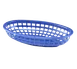 TableCraft Products 1074BL - Oval Food Basket, 9" x 6¼" x 1⅞", Blue Polyethylene, Dishwasher Safe 1 image