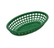 TableCraft Products 1074FG - Oval Food Basket, 9" x 6¼" x 1⅞", Green Polyethylene, Heat‑Resistant 1 image