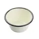 TableCraft 11151 - 14oz Round Metal Bowl, 5-1/4" x 5-1/4" x 2-5/8", Black/White Enamel over Steel 1 image
