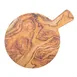 TableCraft Products 11183 - 10" Round Serving Tray, Melamine, Black, Olive Wood Decal, 4-1/2" Handle 1 image