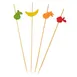 TableCraft 11204 Bamboo & Pinewood Fruit Wood Picks, 5/8" x 1/4" x 4-1/2", 100/Pack 1 image
