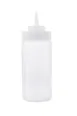 TableCraft 11663C-1 Squeeze Bottle, 16oz Clear Polyethylene, 63mm Standard Tip, Clear Cap 1 image