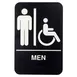 TableCraft Products 11674 Compliance Sign, Men/Accessible, 6"W x 9"H, Polystyrene, Black and White 1 image
