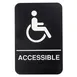 TableCraft 11675 Accessible Wheelchair Sign, 6" x 9", Polystyrene, Black & White, Dishwasher Safe 1 image