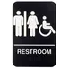 TableCraft Products 11676 - Women/Men Accessible Sign, 6"W x 1/8"D x 9"H, Black & White Polystyrene 1 image