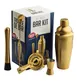 TableCraft 11779 Bar Kit - 24oz Shaker Jigger Strainer Muddler Spoon Gold 6.125"x5"x10.25" 1 image