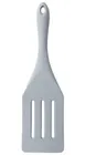 TableCraft 11836 - Silicone Slotted Spurtle, 10.375" H x 3" W, 0.75" D, White Handle, NSF Utensil 1 image