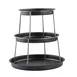 TableCraft 12067 - 3-Tier Round Stainless Steel Display Stand, 14"x14"x13.75", Black 1 image