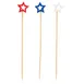 TableCraft Products 12138 - Star Food Picks, Red White Blue, 5/8" x 1/4" x 4-1/2", Bamboo, 100/Pack 1 image