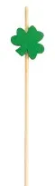TableCraft Products 12142 - Bamboo Food Picks, Shamrock, 4.5" Length, 5/8" x 1/4" Size, 100/Pack 1 image