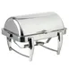 TableCraft 12188 - 9-Qt 26" x 20" x 17" Dripless Roll Top Stainless Steel Chafer, Stackable 1 image