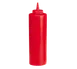 TableCraft Products 12463K Red 24oz Wide-Mouth Squeeze Bottle 63mm Opening Polyethylene DishwasherSafe 1 image