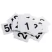 TableCraft Products 12502 Table Numbers Set, 4" x 3.75" PVC Cards, Black/White, 1-50 - 50/Set 1 image