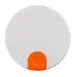 TableCraft 12670 White Decaf Beverage Lid, 3.5"x3.5"x2.125", Orange Thumb, Polypropylene, 50oz Carafe 1 image