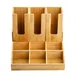 TableCraft 12689 - 9-Section Condiment Organizer, 15" x 14" x 7.5", Coated Bamboo, 3 Cup Holders 1 image