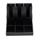 TableCraft 12690 9-Section Coffee Condiment Organizer, 15" x 14" x 7.5", Black Bamboo, 3 Cup, Wood 1 image