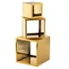 TableCraft 12707 - Gold 9"x9"x9" Square 14/1 Stainless Steel Barclay Risers, 3/Set 1 image
