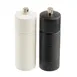 TableCraft 12857 Salt & Pepper Mill Set, 1-1/2oz, 1-3/4" Dia. x 5-1/2" H, Wood, Black & White, 2/Set 1 image