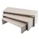 TableCraft 12860 - Cascade Risers Set of 3, 22" x 7-7/8" x 7-7/8", Rubberwood, Gray - 3/Set 1 image
