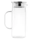TableCraft Products 12901 - 34oz Glass Pitcher, 5-1/4" x 3-1/2" x 8-3/4", Stainless Steel Lid 1 image
